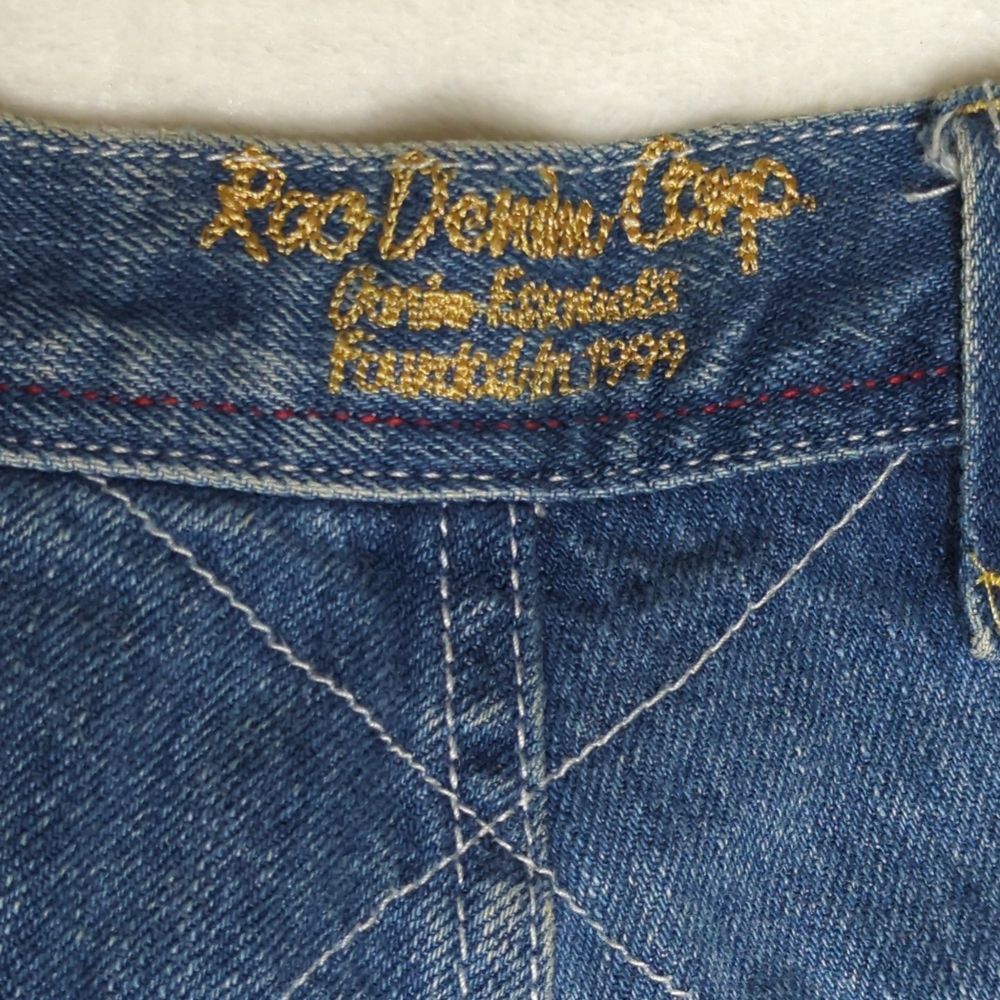 Vintage Y2K Baggy Rocawear‎ Blue Wide Leg Embroidered Jorts sz. 38W Hip Hop - Picture 13 of 16